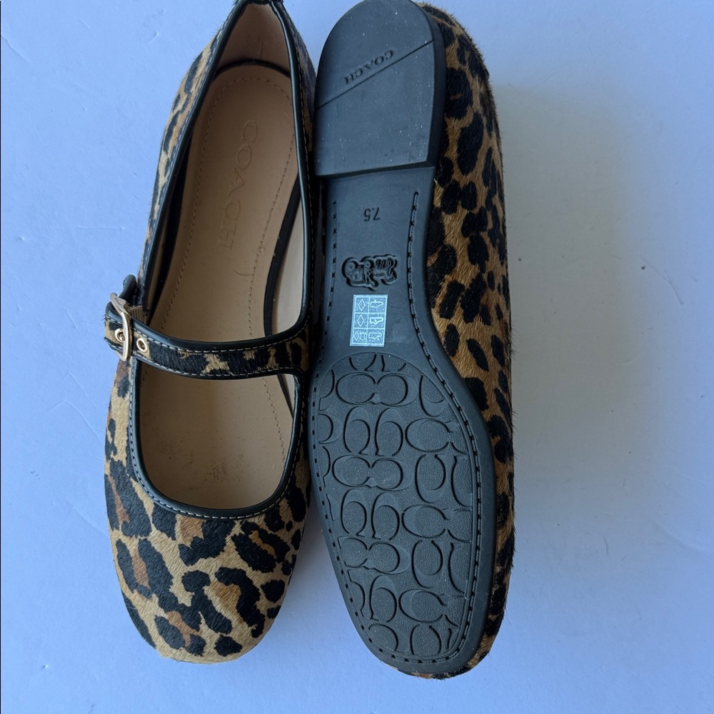 Coach Leopard Print Mary Jane Flats - Picture 2 of 2